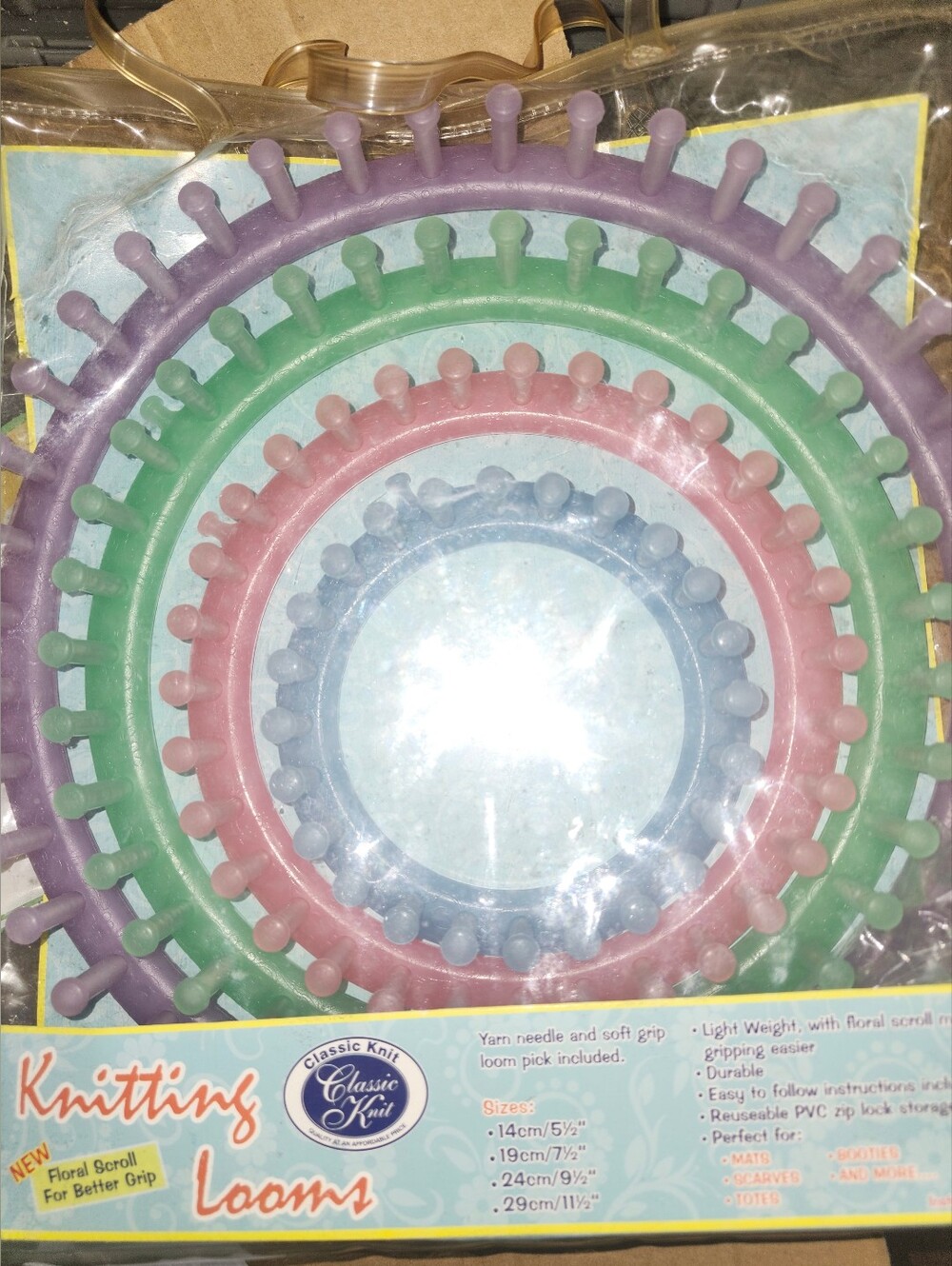 Knitting Looms Set - Pastel Purple, Green, Pink, Blue